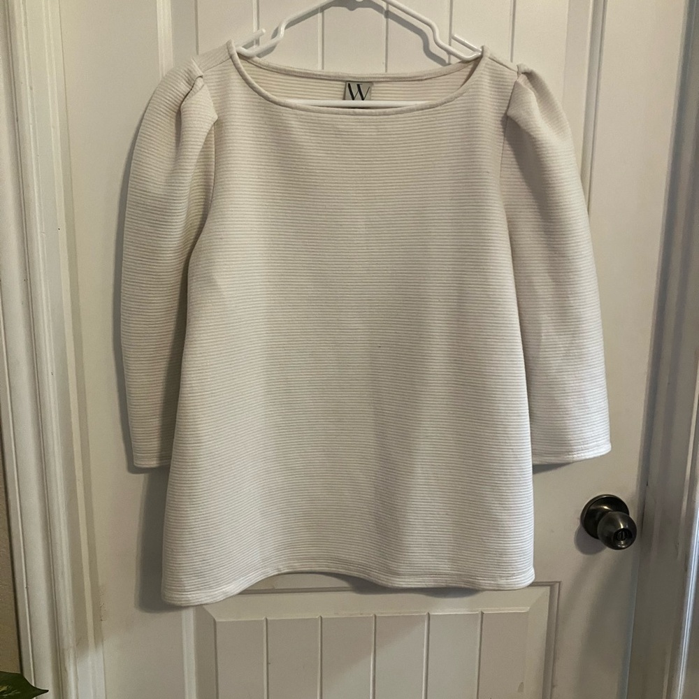 Worthington Ivory Ribbed Knit Top